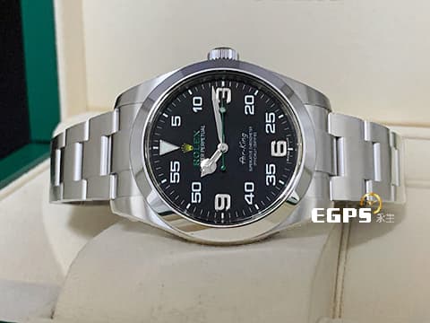 ROLEX 勞力士 Oyster Perpetual 蠔式 Air-King 空中霸王 116900 不鏽鋼材質 綠色秒針、ROLEX品牌銘刻 黃色皇冠
2018年保卡 台灣公司貨 飛行錶 自動上鍊 40mm