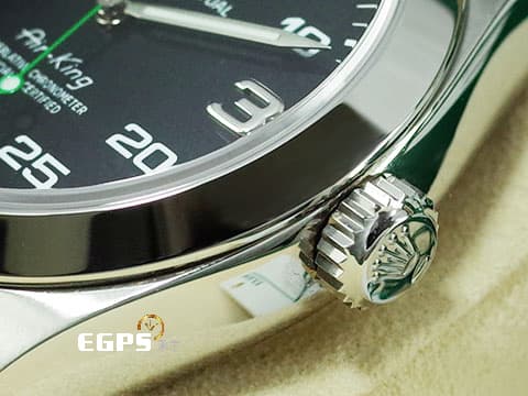 ROLEX 勞力士 Oyster Perpetual 蠔式 Air-King 空中霸王 116900 不鏽鋼材質 綠色秒針、ROLEX品牌銘刻 黃色皇冠
2018年保卡 台灣公司貨 飛行錶 自動上鍊 40mm