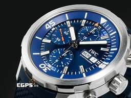 IWC 萬國 Aquatimer 海洋時計 IW376806 不鏽鋼材質<font color="#0066FF"> 藍色面盤 計時腕錶 快拆錶帶</font><font color="#FF0000"> 2025年保卡</font> 潛水錶 自動上鍊 44mm