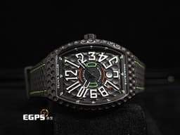 Franck Muller 法蘭穆勒 FM Vanguard Backswing 系列 V45 SC DT GOLF <font color="#05f0f0">高爾夫 黑色塗層錶殼</font> <font color="#fafa01">極致ANTI-SHOCK</font> 酒桶型 大三針 自動上鍊 44x54mm