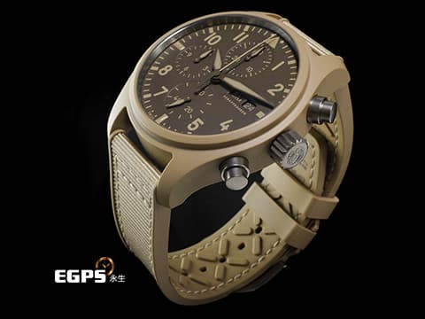 IWC 萬國錶 Pilot's 飛行員系列 TOP GUN 海軍空戰部隊計時腕錶41 莫哈韋沙漠特別版 沙漠色陶瓷材質 IW389402 2025年保卡 自動上鍊 41.9 mm