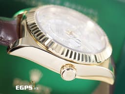 ROLEX 勞力士 Sky-Dweller 蠔式 天行者 326138 <font color="#f9e353">絕版羅馬數字時標面盤 18K黃金材質</font> 沙羅裝置 年曆錶 經典三角坑紋錶圈 <font color="#ff0000">2017年保卡</font> 自動上鏈 42mm