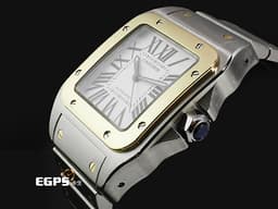 CARTIER 卡地亞 Santos de Cartier 山度士 W200728G 大型款 <font color="#ecd55f">18K黃金 半金款</font> 經典<font color="#FF0000"> </font>自動上鍊 38mm