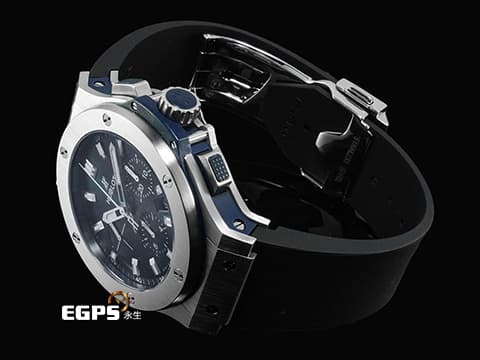 HUBLOT 宇舶 Big Bang 大爆炸 301.SX.7170.LR 不銹鋼材質 藍色面盤 計時碼表 自動上鍊 45mm