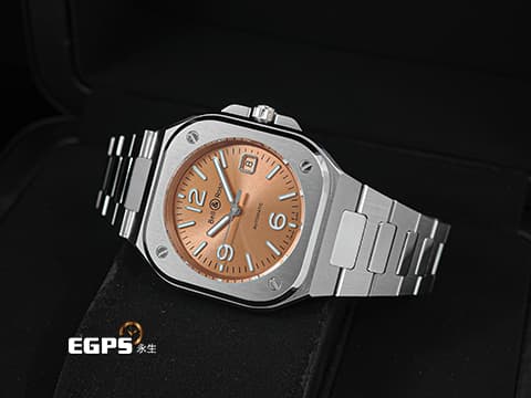 Bell & Ross 柏萊士 Instruments系列 BR-05 Copper Brown Steel 棕銅色太陽紋色面盤 鮭魚面 BR05A-BR-ST/SRB 不鏽鋼 大三針 2022年台灣公司貨 附原廠不鏽鋼錶帶 自動上鍊 40mm