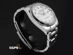 ROLEX 勞力士 DATAJUST CA 115234 不鏽鋼材質 <font color="#05f0f0">18K白金材質太陽坑紋錶圈 原廠鑲嵌鑽石時標 </font><font color="#ff0000">2017年保卡</font> 自動上鍊 34mm