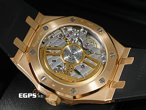 Audemars Piguet 愛彼 AP錶 Royal Oak 皇家橡樹 15500OR.OO.D002CR.01 玫瑰金材質 搭配Rubber B橡膠錶帶 15500 OR 經典黑色格紋面盤 大三針 2021年保卡 自動上鍊 41mm