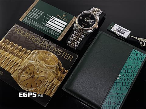 ROLEX 勞力士 Datejust 36 蠔式日誌型 116233 2RB 18K黃金材質 半金款 稀有黑瑪瑙 69鑽標 無字特殊面盤 無字天書 DJ36 經典三角坑紋錶圈 自動上鏈 36mm 數量不多值的收藏。