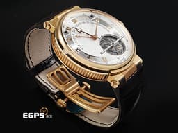 BREGUET 寶璣 Marine Tourbillon Equation Marchante 5887BR/12/9WV 18K玫瑰金材質 <font color="#05f0f0">鈦金屬框架</font><font color="#05f0f0">陀飛輪 萬年曆、時間等式、動力儲存顯示功能 手工雕刻圖案錶背</font> <font color="#FF0000">2025年保單 官方新錶訂價:8,123,000元</font> 自動上鍊 43.9mm