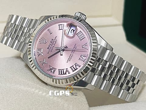 ROLEX 勞力士 Datejust 蠔式日誌型 278274 粉紅色面盤 羅馬數字時標 DJ31 經典三角坑紋錶圈 2026年保卡 紀念型(JUBILEE)五銖錶帶 自動上鍊 31mm