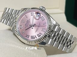 ROLEX 勞力士 Datejust 蠔式日誌型 278274 <font color="#FFB7DD">粉紅色面盤 羅馬數字時標</font> DJ31 經典三角坑紋錶圈 <font color="#FF0000">2026年保卡 紀念型(JUBILEE)五銖錶帶</font> 自動上鍊 31mm