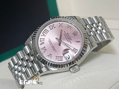 ROLEX 勞力士 Datejust 蠔式日誌型 278274 粉紅色面盤 羅馬數字時標 DJ31 經典三角坑紋錶圈 2026年保卡 紀念型(JUBILEE)五銖錶帶 自動上鍊 31mm