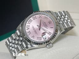 ROLEX 勞力士 Datejust 蠔式日誌型 278274 <font color="#FFB7DD">粉紅色面盤 羅馬數字時標</font> DJ31 經典三角坑紋錶圈 <font color="#FF0000">2026年保卡 紀念型(JUBILEE)五銖錶帶</font> 自動上鍊 31mm