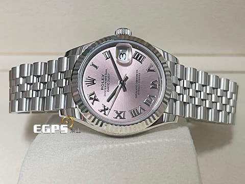 ROLEX 勞力士 Datejust 蠔式日誌型 278274 粉紅色面盤 羅馬數字時標 DJ31 經典三角坑紋錶圈 2026年保卡 紀念型(JUBILEE)五銖錶帶 自動上鍊 31mm