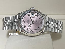 ROLEX 勞力士 Datejust 蠔式日誌型 278274 <font color="#FFB7DD">粉紅色面盤 羅馬數字時標</font> DJ31 經典三角坑紋錶圈 <font color="#FF0000">2026年保卡 紀念型(JUBILEE)五銖錶帶</font> 自動上鍊 31mm