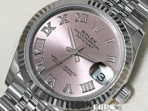 ROLEX 勞力士 Datejust 蠔式日誌型 278274 粉紅色面盤 羅馬數字時標 DJ31 經典三角坑紋錶圈 2026年保卡 紀念型(JUBILEE)五銖錶帶 自動上鍊 31mm