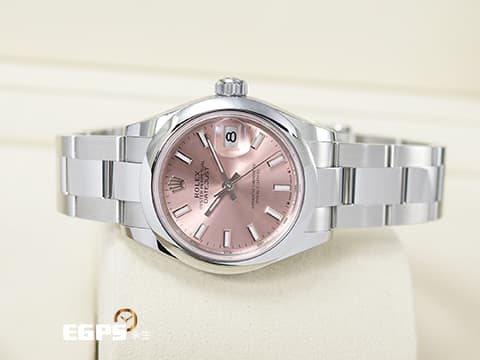 ROLEX 勞力士 Lady-Datejust 28 蠔式日誌型 279160 粉紅色面盤 柱狀夜光時標 經典 DJ28 不鏽鋼 2025年保卡 蠔式(Oyster)三節板帶 自動上鍊 28mm