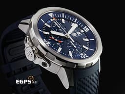 IWC 萬國 Aquatimer 海洋時計 IW376806 不鏽鋼材質<font color="#0066FF"> 藍色面盤 計時腕錶 快拆錶帶</font><font color="#FF0000"> 2025年保卡</font> 潛水錶 自動上鍊 44mm