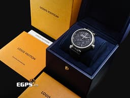 LOUIS VUITTON 路易威登 LV Tambour Diver QA140 不鏽鋼材質 <font color="#05f0f0">LV圖樣紋路面盤</font> <font color="#ff0000">2022年保卡 台灣公司貨</font> 自動上鏈 41mm