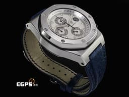 Audemars Piguet AP錶 愛彼錶 Royal Oak Offshore ROO 皇家橡樹離岸型 25770ST 不鏽鋼材質 <font color="#0582f5">白色「Grande Tapisserie」格紋錶面 </font><font color="#fa00fa">離岸型首個42mm皮革錶帶設計款 </font>計時碼錶 自動上鍊 42mm