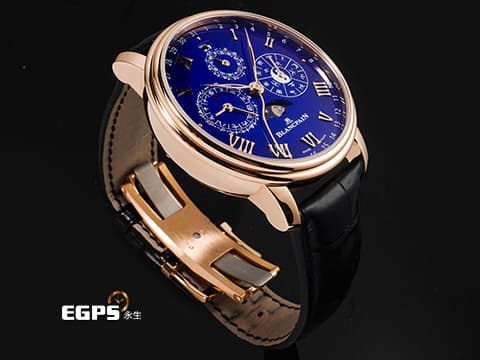 BLANCPAIN 寶鉑 Villeret 經典系列 CALENDRIER CHINOIS TRADITIONNEL 中華年曆限量版 0888 3632B 55B 18K玫瑰金材質 藍色面盤 2023年台灣公司貨 寶珀專門店獨家發售款式 中華傳統文化元素 (生肖年、天干地支、五行、時辰、月相) 新錶訂價:2,398,000元 自動上鍊 45.2mm