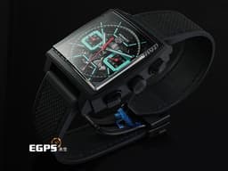 Tag Heuer 泰格 豪雅 Monaco Chronograph 摩納哥 CBL2184.FT6236 計時碼錶 黑色DLC塗層鈦金屬材質 <font color="#05f0f0">Tiffany 綠松石色夜光計時錶盤</font> 鏤空面盤<font color="#40e0d0"> </font><font color="#ff0000">2026年保卡 </font>賽車錶 自動上鍊 39mm