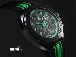 TAG HEUER 泰格豪雅 F1系列 Formula 1 CAZ1113.FC8189 黑色PVD不鏽鋼材質 <font color="#12af32">黑色格紋面盤搭配綠色指針、時標、刻度</font> <font color="#05f0f0">1/10秒計時功能</font> <font color="#ff0000">2026年保卡</font> 石英機芯 42mm