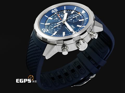 IWC 萬國 Aquatimer 海洋時計 IW376806 不鏽鋼材質 藍色面盤 計時腕錶 快拆錶帶 2025年保卡 潛水錶 自動上鍊 44mm