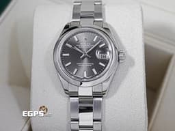 ROLEX 勞力士 Lady-Datejust 28 蠔式日誌型 279160 <font color="#5d2609">深灰色面盤</font> 搭配柱狀時標 經典 DJ28 不鏽鋼 <font color="#ff0000">台灣公司貨 蠔式(Oyster)三節錶帶</font> 自動上鍊 28mm