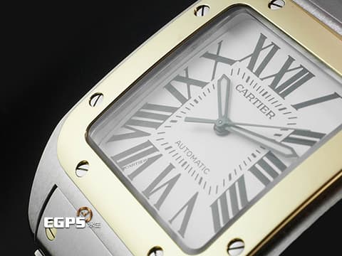 CARTIER 卡地亞 Santos de Cartier 山度士 W200728G 大型款 18K黃金 半金款 經典 自動上鍊 38mm