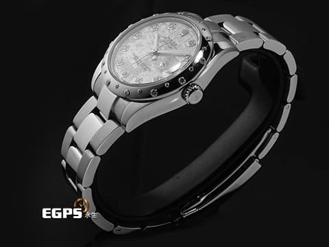 ROLEX 勞力士 Lady DateJust 178344 不鏽鋼材質【宇宙不同】獨一無二的隕石面盤 絕版增值 原廠鑲嵌雪花鑽石錶圈、時標 2017年保卡 自動上鍊 31mm