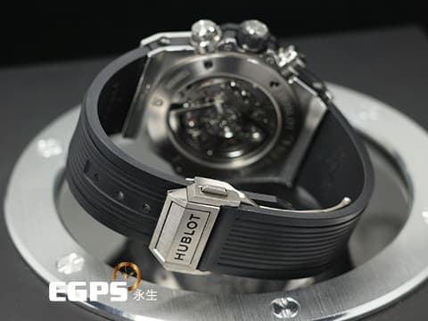 HUBLOT 宇舶 Big Bang Unico 45 Titanium 大爆炸 411.NE.2010.LR.JSM15 鈦金屬 飛返 計時碼表 精鑲鑽石、梯鑽錶框、鑽石時標 鏤空面盤 自動上鍊 45mm