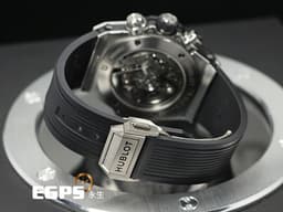 HUBLOT 宇舶 Big Bang Unico 45 Titanium 大爆炸 411.NE.2010.LR.JSM15 鈦金屬 飛返 計時碼表 <font color="#FF0000">精鑲鑽石、梯鑽錶框、鑽石時標 鏤空面盤</font> 自動上鍊 45mm