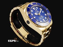 ROLEX 勞力士 Deepsea 海使者 136668LB 全金水鬼王 18K黃金材質 <font color="#0582f5">海洋色調 藍色陶瓷錶圈、面盤</font> <font color="#fafa01"> 整只錶約8.5兩 最有份量、最霸氣的選擇 宛若一顆金塊在手</font> <font color="#ff0000">2026年保卡 官方訂價:2,307,500元 保有原廠全部膠膜</font> 自動上鍊 44mm