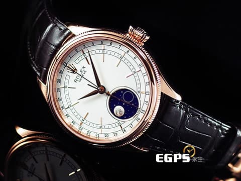 ROLEX 勞力士 Cellini Moonphase 徹利尼 50535 永恆玫瑰金 2023年停產款 藍色琺瑯夜空搭配隕石月球月相 隕石月相星空 2021年新式保卡 自動上鍊 39mm