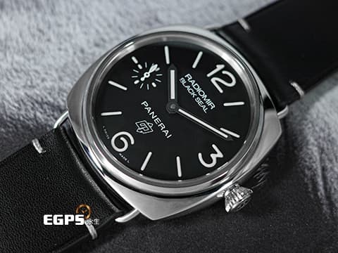 PANERAI 沛納海 Radiomir Black Seal Logo PAM380 黑豹 小秒針 不鏽鋼 PAM00380 復古洋蔥頭錶冠 經典OP商標款面盤 手上鍊 45mm