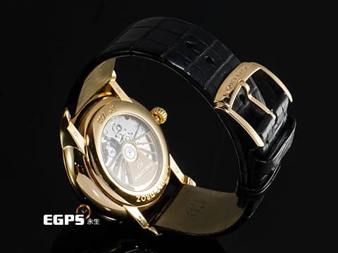 JAQUET DROZ 雅克德羅 Petite Heure Minute Lion 黑色大明火琺瑯面盤 百獸之王獅子微縮繪畫工藝 J005033321 18L玫瑰金材質 自動上鍊 2024年保單 僅試戴收藏品 全球限量28只 43mm