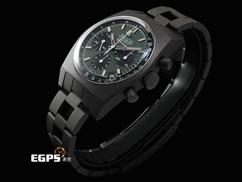 ZENITH 真力時 CHRONOMASTER 97.T384.400 Revival Safari復刻版 啞光微噴砂鈦金屬材質 「Ladder」錶鏈 深綠色熊貓錶盤 米色螢光指針及時標 2025年保卡 專賣店限定款 僅收藏未使用品 自動上鍊 37mm