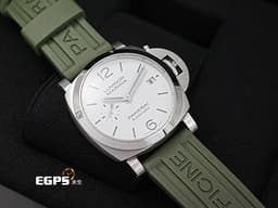 PANERAI 沛納海 Luminor Quarantta PAM1371 <font color="#d1d1d1">白色三明治夜光面盤</font> PAM01371 三日鍊 小秒針 不鏽鋼 <font color="#FF0000">2022年保卡 </font>自動上鍊 40mm