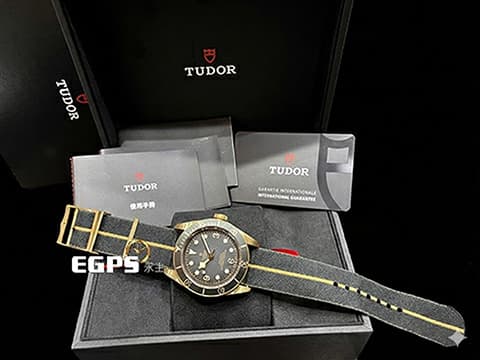 TUDOR 帝舵 Black Bay Bronze 碧灣 79250BA 石板灰色面盤 搭配織紋錶帶 79250 BA 青銅材質 復古 雪花針 2025年保單 潛水錶 自動上鍊 43mm