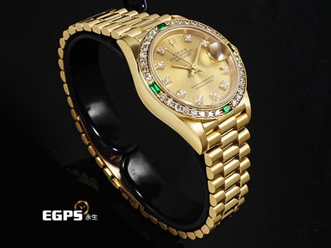 ROLEX 勞力士 Datejust 蠔式日誌型 69078 18K黃金材質 原廠鑽石時標、錶圈 台灣公司貨 自動上鍊 26mm