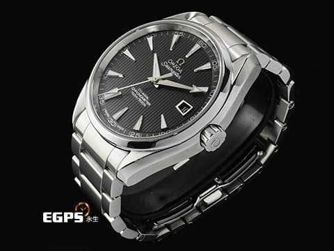 OMEGA 歐米茄 Seamaster 海馬 Aqua Terra 150 系列 23110392106001 深灰色甲板紋面盤 大三針 不鏽鋼材質 同軸擒縱 自動上鍊 38.5mm