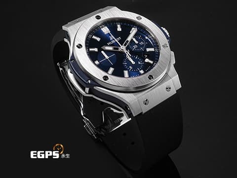 HUBLOT 宇舶 Big Bang 大爆炸 301.SX.7170.LR 不銹鋼材質 藍色面盤 計時碼表 自動上鍊 45mm