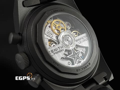 ZENITH 真力時 CHRONOMASTER 97.T384.400 Revival Safari復刻版 啞光微噴砂鈦金屬材質 「Ladder」錶鏈 深綠色熊貓錶盤 米色螢光指針及時標 2025年保卡 專賣店限定款 僅收藏未使用品 自動上鍊 37mm
