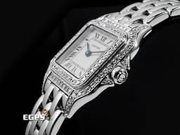 CARTIER 卡地亞 Panthere de Cartier 1660 18K白金材質 <font color="#05f0f0">原廠鑲嵌鑽石錶圈、錶殼、錶耳、錶冠</font><font color="#ff0000"> </font>石英機芯 22mm