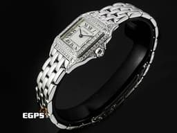 CARTIER 卡地亞 Panthere de Cartier 1660 18K白金材質 <font color="#05f0f0">原廠鑲嵌鑽石錶圈、錶殼、錶耳、錶冠</font><font color="#ff0000"> </font>石英機芯 22mm