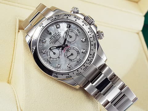 ROELX 勞力士 Cosmograph Daytona 宇宙計時型 迪通拿 116509 原廠鑽石時標 珍珠貝母鑲鑽面盤 計時碼表 18K白金材質 賽車錶 自動上鍊 40mm