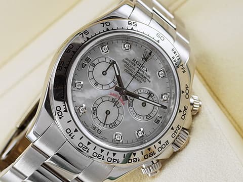 ROELX 勞力士 Cosmograph Daytona 宇宙計時型 迪通拿 116509 原廠鑽石時標 珍珠貝母鑲鑽面盤 計時碼表 18K白金材質 賽車錶 自動上鍊 40mm