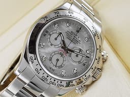 ROELX 勞力士 Cosmograph Daytona 宇宙計時型 迪通拿 116509 <font color="#ff0000">原廠鑽石時標 珍珠貝母鑲鑽面盤</font> 計時碼表 18K白金材質 賽車錶 自動上鍊 40mm