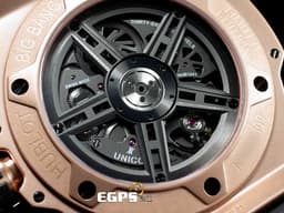 HUBLOT 宇舶 Big Bang Unico Ferrari 大爆炸 法拉利 Carbon King Gold <font color="#f3baa1">王金材質 複合材質鍛造碳錶圈</font> 401.OJ.0123.VR 飛返 計時碼表 <font color="#FF0000">鏤空面盤、法拉利輪框設計自動盤、限量500只 </font> 計時碼表 自動上鍊 45mm